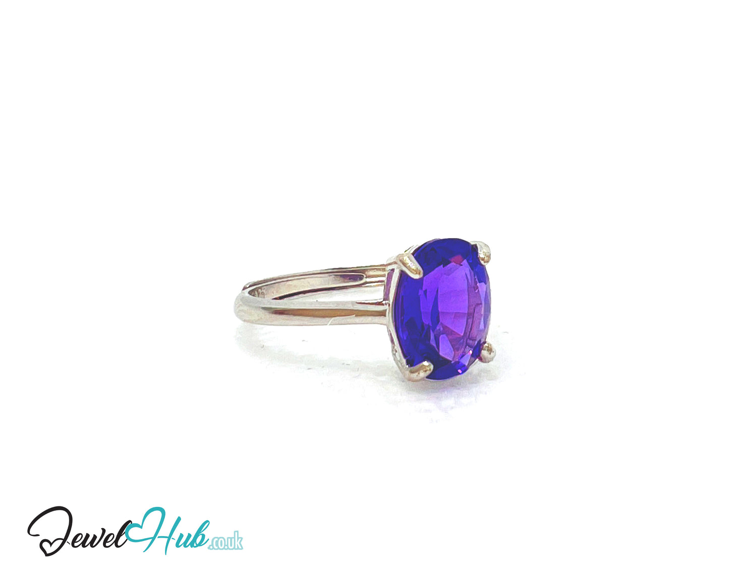 925 Sterling Silver High-Grade Natural Amethyst (1.7ct) Ring | Adjustable (M-O) | Violet Luxury