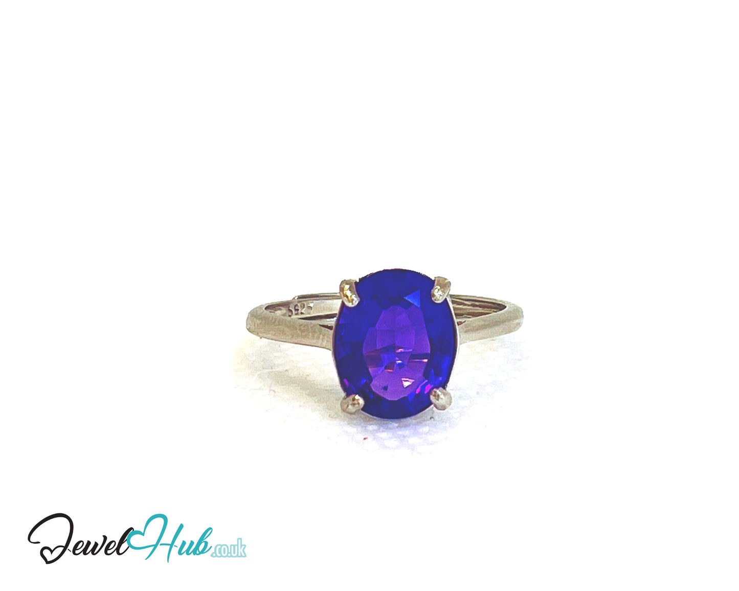 925 Sterling Silver High-Grade Natural Amethyst (1.7ct) Ring | Adjustable (M-O) | Violet Luxury