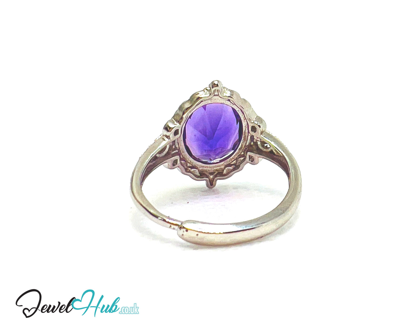 925 Sterling Silver Natural Amethyst (3.5-carat) Ring | Adjustable Size | Violet Bloom