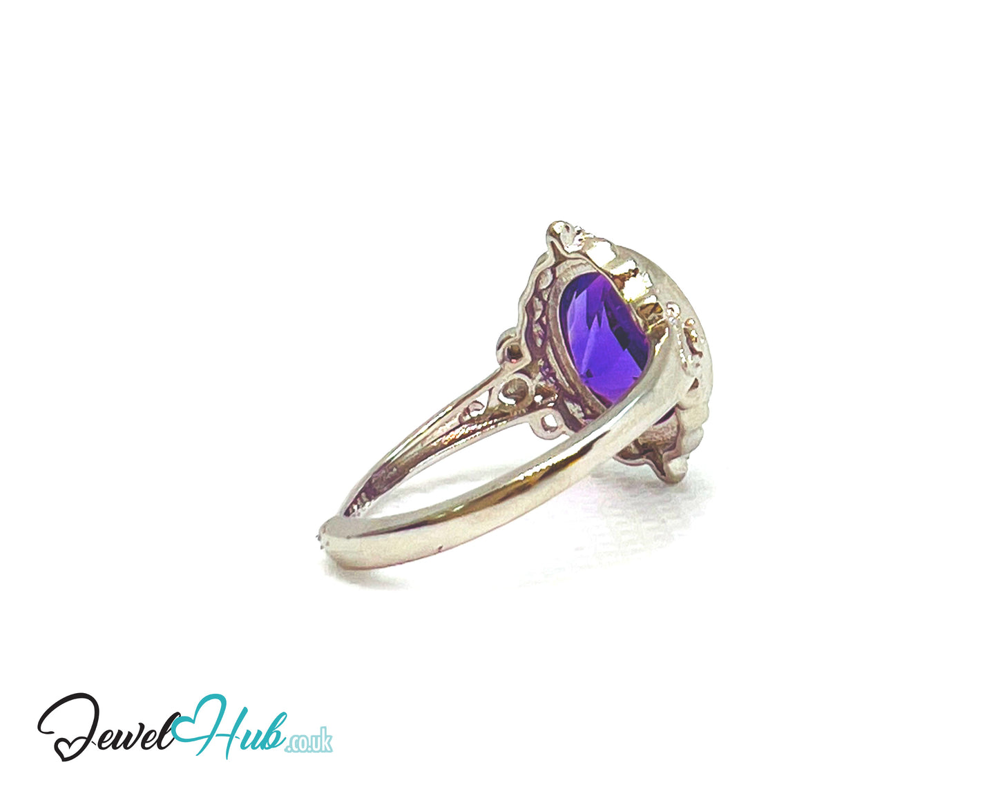 925 Sterling Silver Natural Amethyst (3.5-carat) Ring | Adjustable Size | Violet Bloom