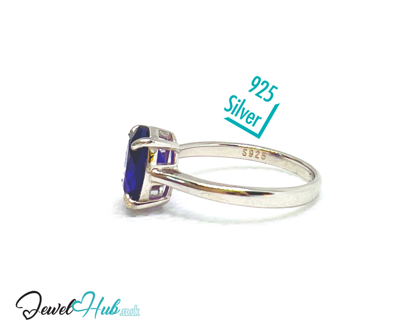 925 Sterling Silver Oval Amethyst (1.8ct) Ring | UK O US 7.5 | Modern Simplicity