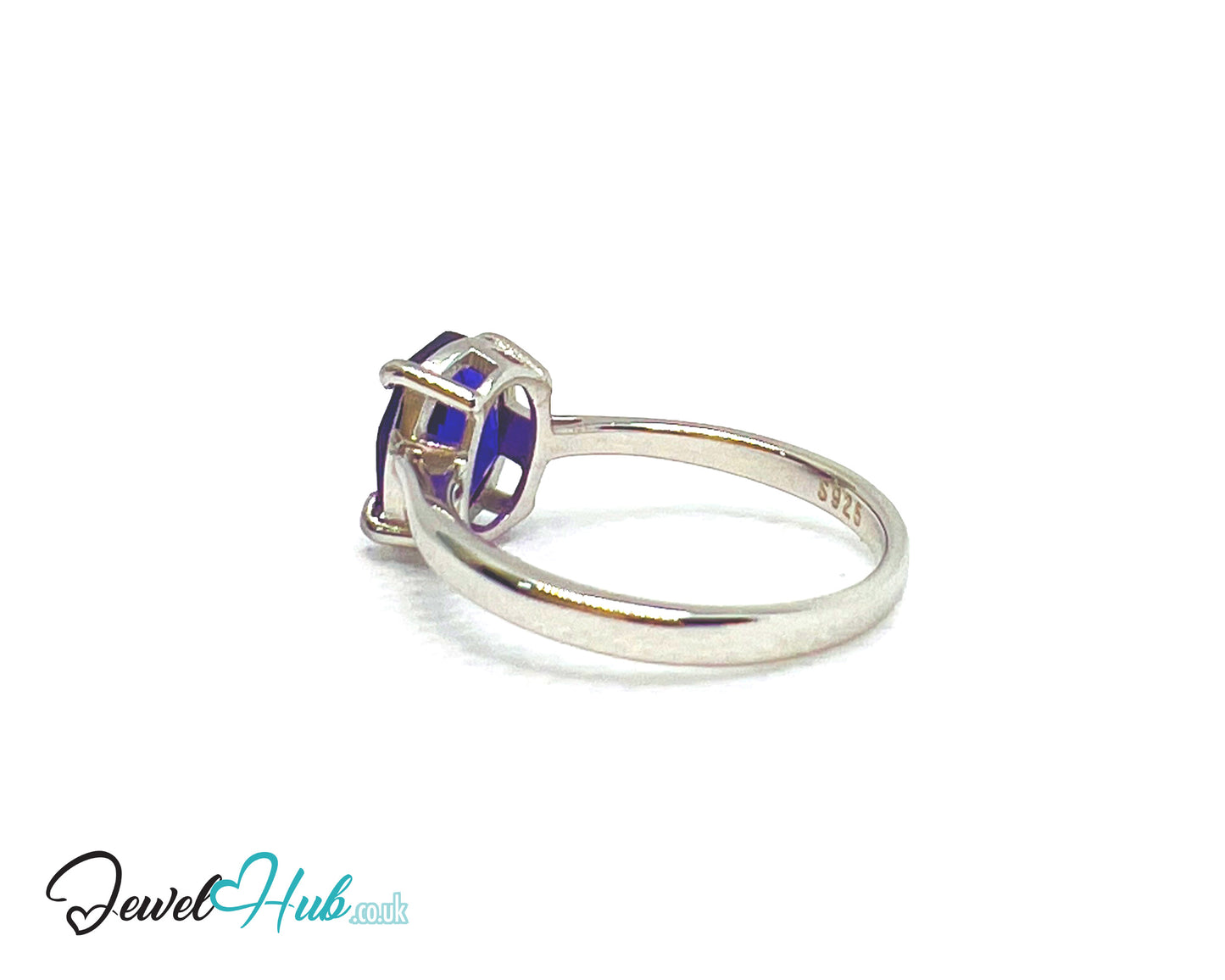 925 Sterling Silver Oval Amethyst (1.8ct) Ring | UK O US 7.5 | Modern Simplicity