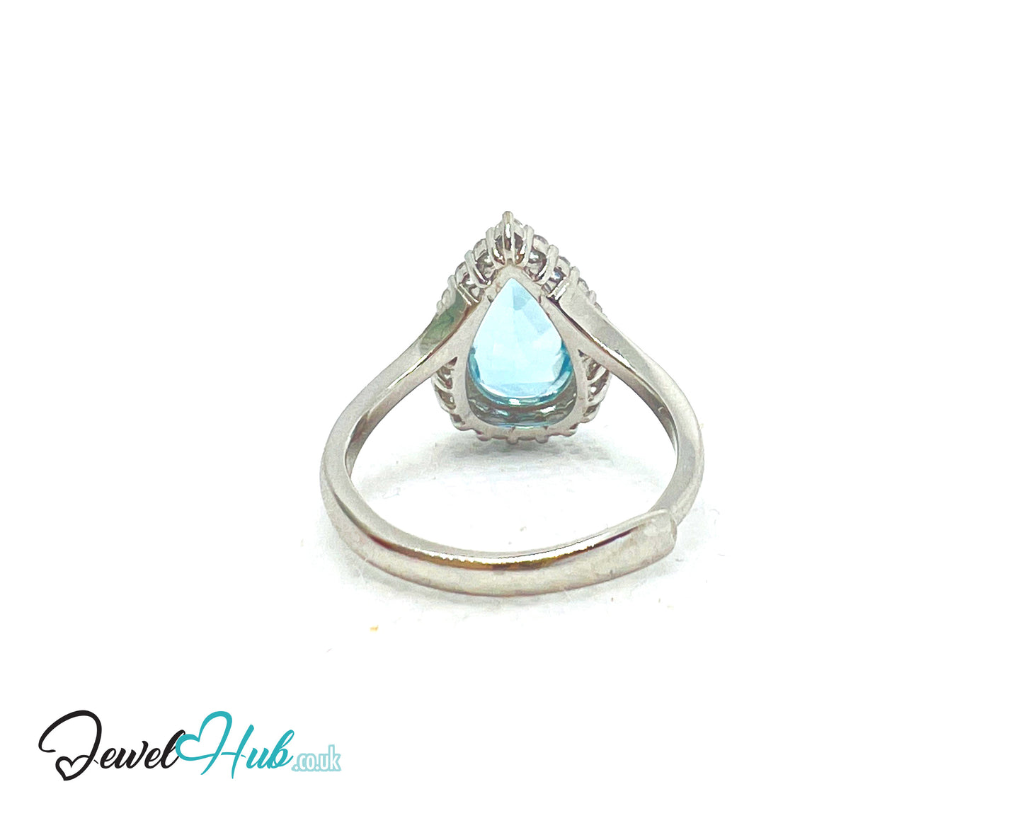 925 Sterling Silver Natural Aquamarine (4.44ct) Ring – Celestial Tranquility with Cubic Zirconia