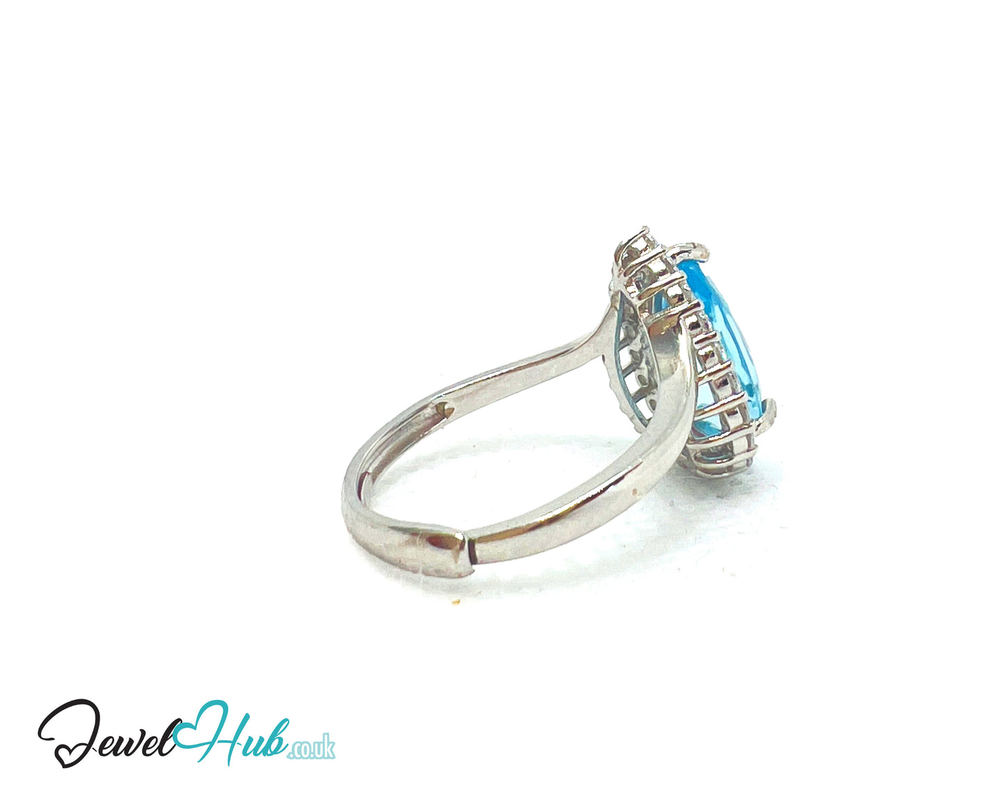 925 Sterling Silver Natural Aquamarine (4.44ct) Ring – Celestial Tranquility with Cubic Zirconia