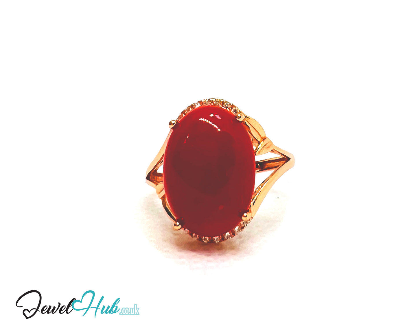 925 Sterling Silver Rose Gold-Plated Oval Red Carol (3.67ct) Ring | Adjustable (J-L) | CZ Halo