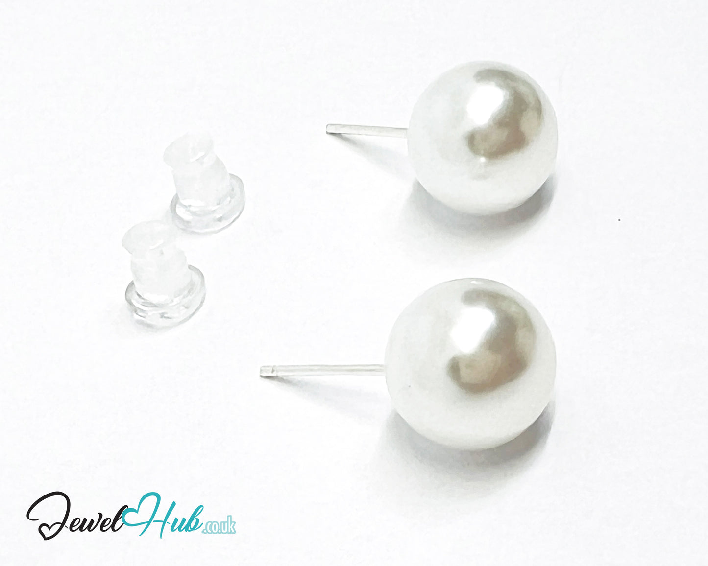 9.5mm Imitation Pearl Stud Earrings · 925 Silver Posts · Silicone Backs · Hypoallergenic · Everyday Elegance