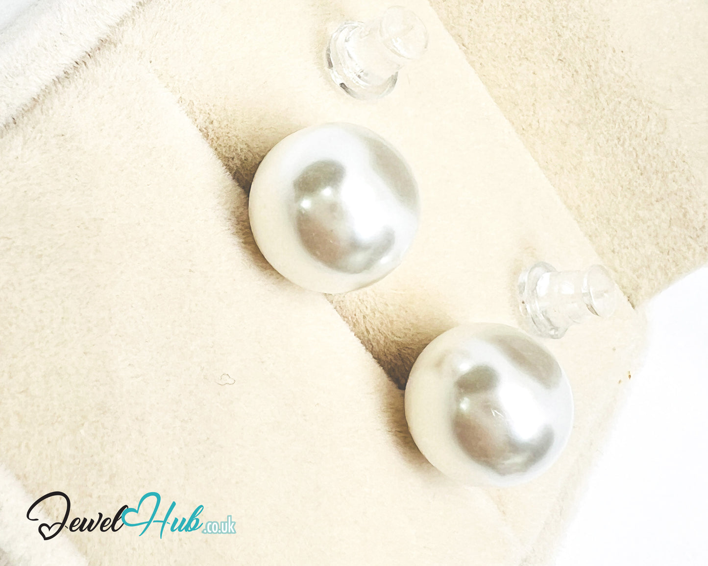 9.5mm Imitation Pearl Stud Earrings · 925 Silver Posts · Silicone Backs · Hypoallergenic · Everyday Elegance