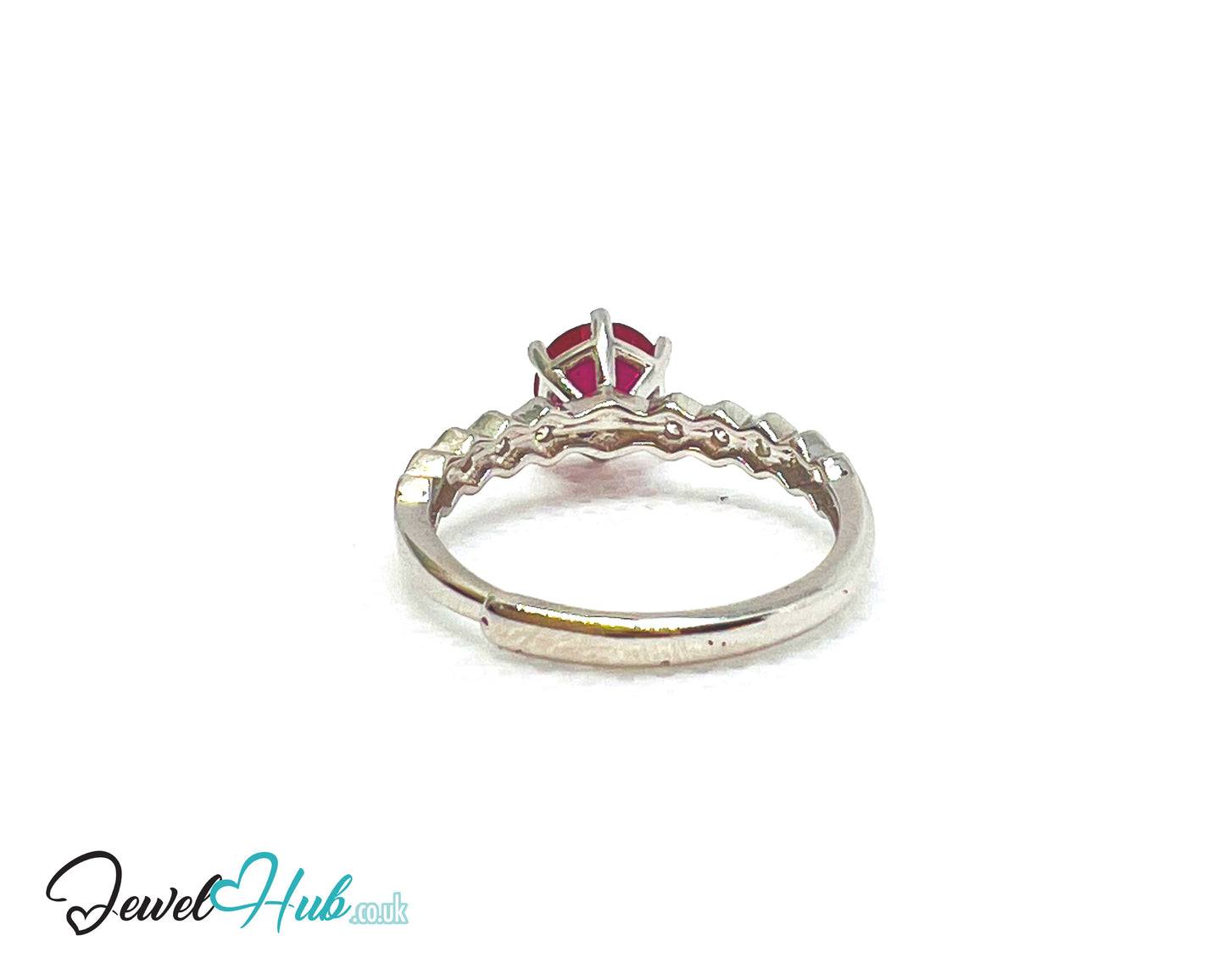 925 Sterling Silver Natural Ruby (1.045cts) Engagement Ring | Adjustable (L-N) | Radiant Legacy