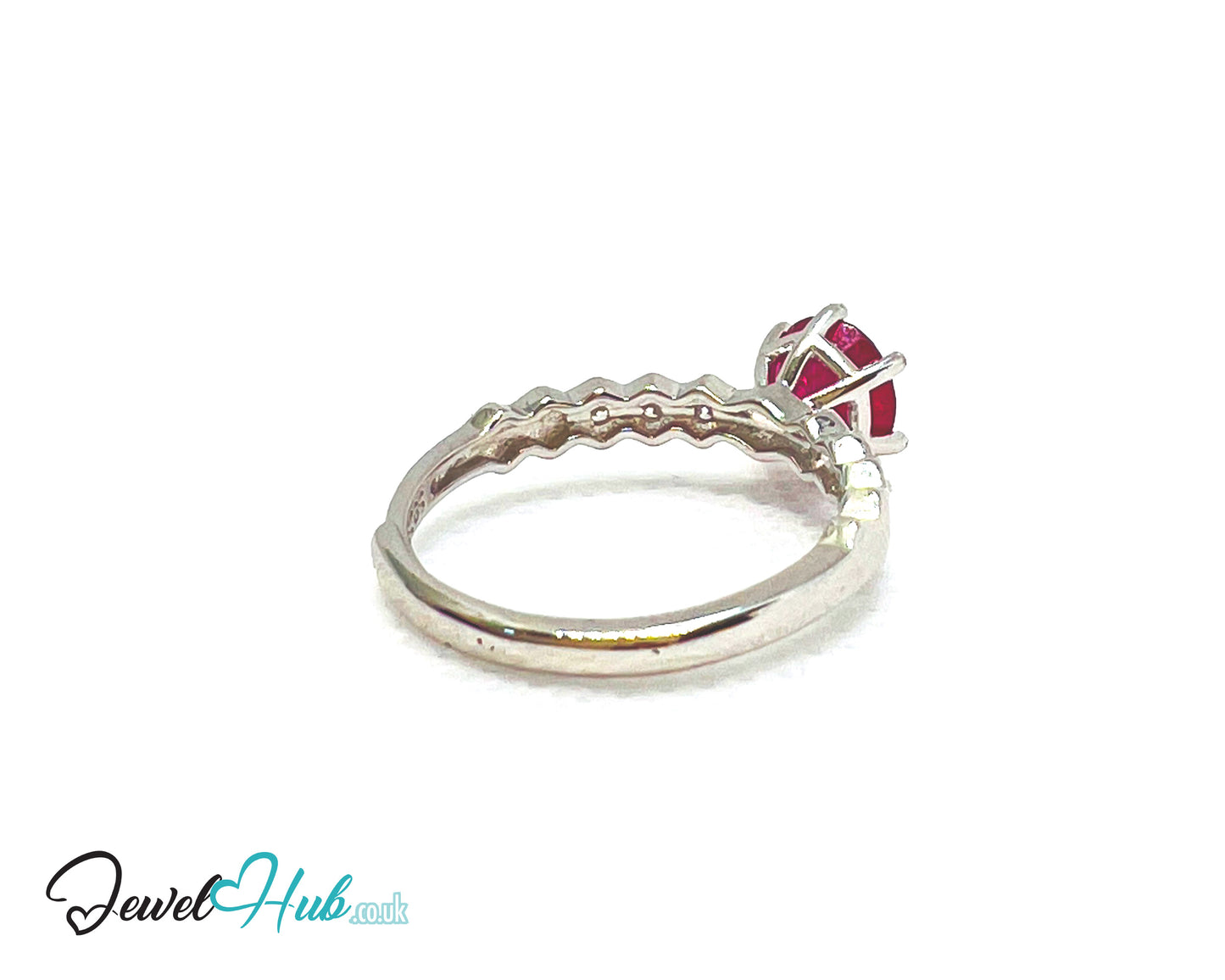 925 Sterling Silver Natural Ruby (1.045cts) Engagement Ring | Adjustable (L-N) | Radiant Legacy