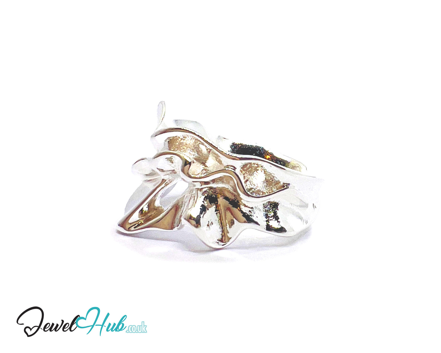 925 Sterling Silver Statement Chunky Ring | 8.88g | UK P US 8 | Sculpted Shine