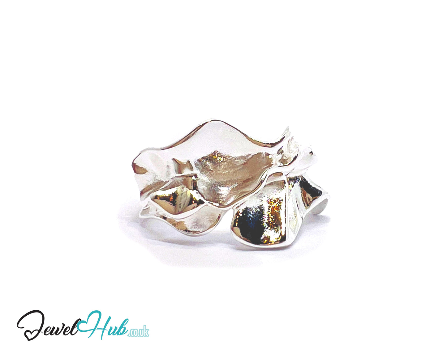 925 Sterling Silver Statement Chunky Ring | 8.88g | UK P US 8 | Sculpted Shine