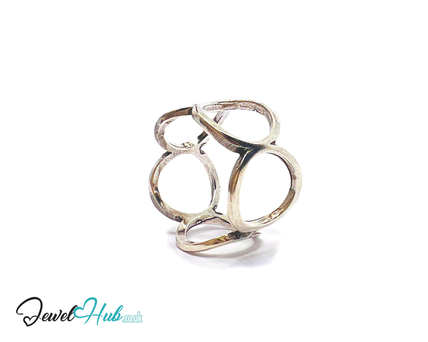 925 Sterling Silver Interlocking Petite Ring | 2.51g | Adjustable (N-P) | Lunar Link