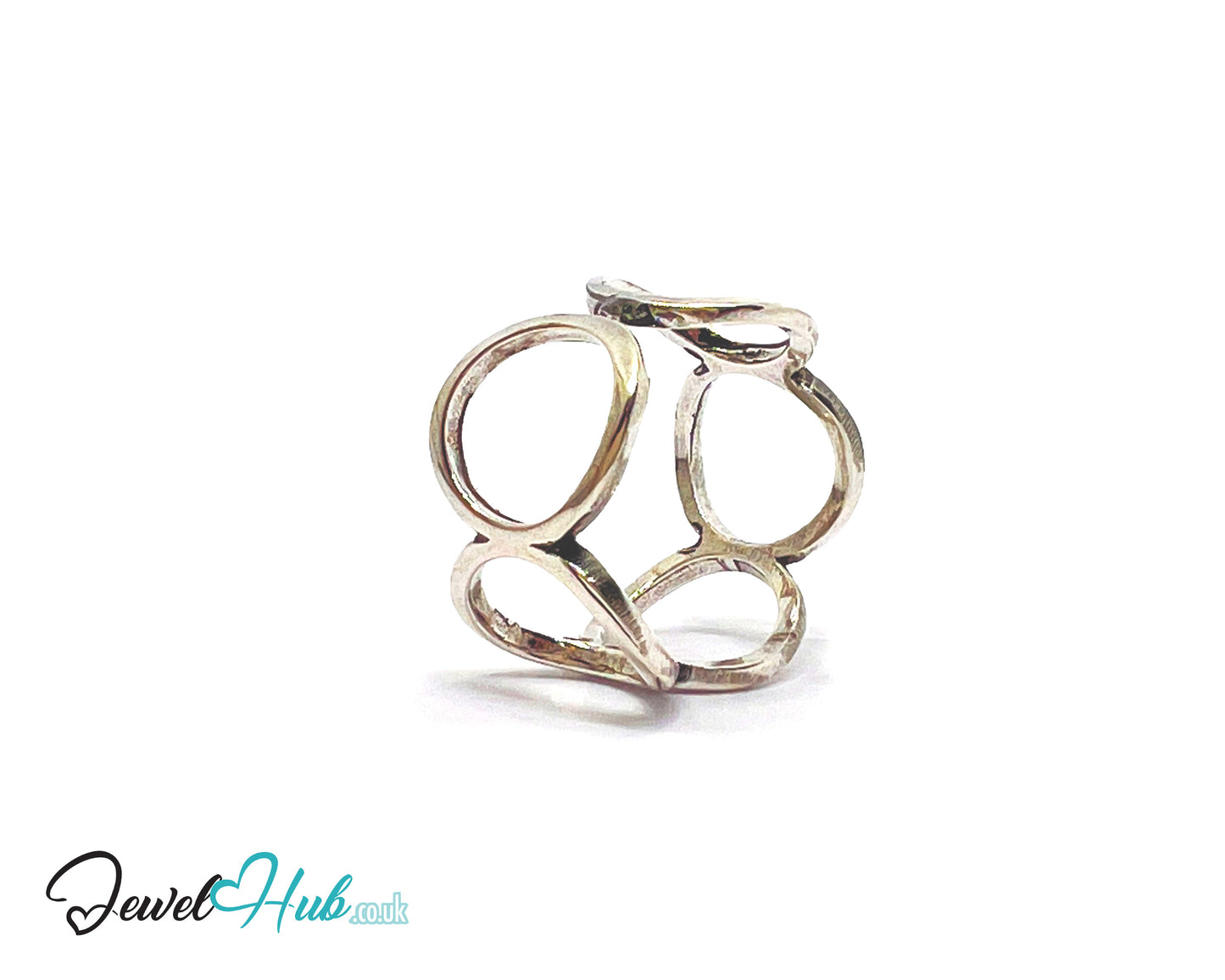 925 Sterling Silver Interlocking Petite Ring | 2.51g | Adjustable (N-P) | Lunar Link