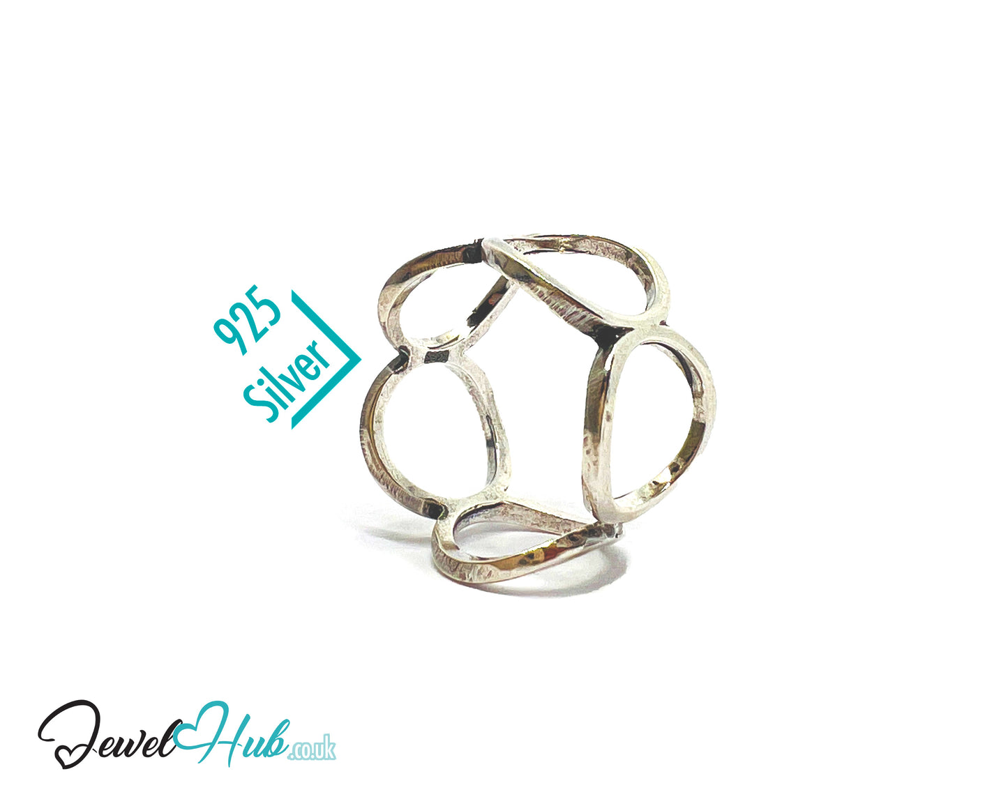 925 Sterling Silver Interlocking Petite Ring | 2.51g | Adjustable (N-P) | Lunar Link