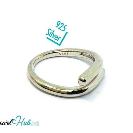925 Silver Ring (Hallmarked) Forged Nail Design | 3.25g | Adjustable UK O-P-Q CA
