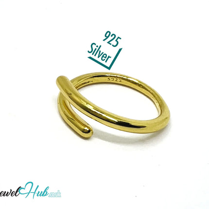 925 Silver Ring (Hallmarked) Forged Nail Design | 3.25g | Adjustable UK O-P-Q CA