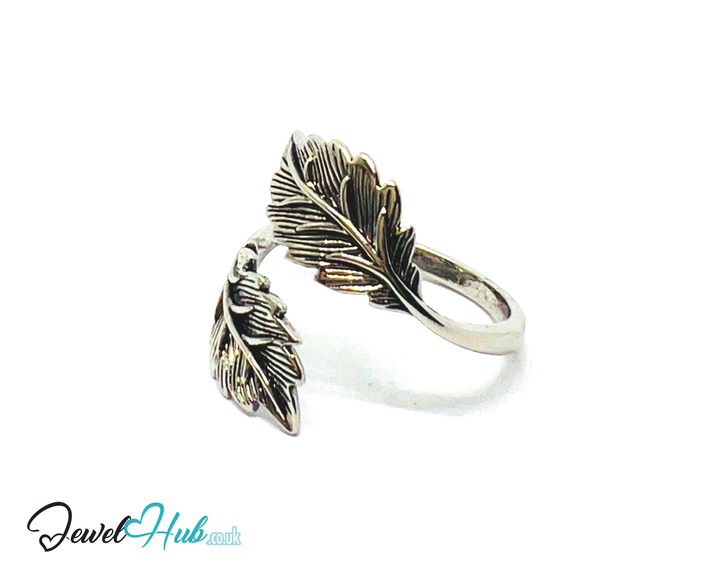 925 Silver Ring (Hallmarked) Twin Leaf · UK N-O-P · US 7–8 · 2.82g