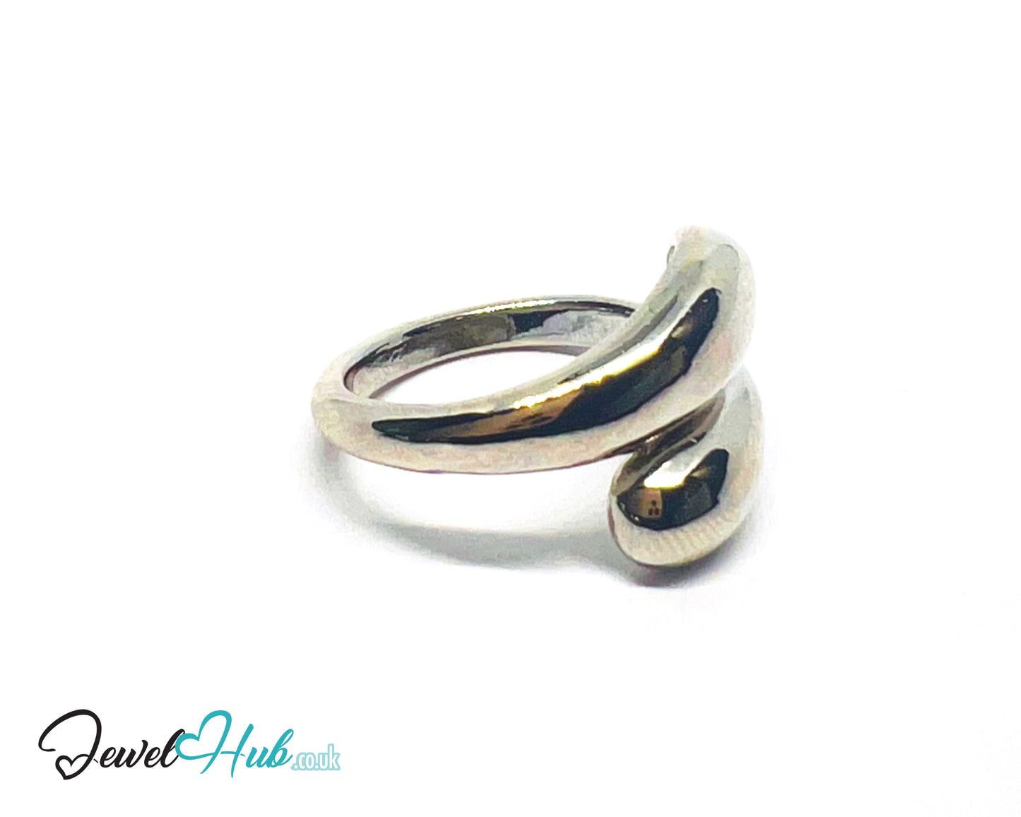 925 Silver Ring (Hallmarked) Overlap Twist · UK K-L-M · US 5.5–6.5 · 4.28g