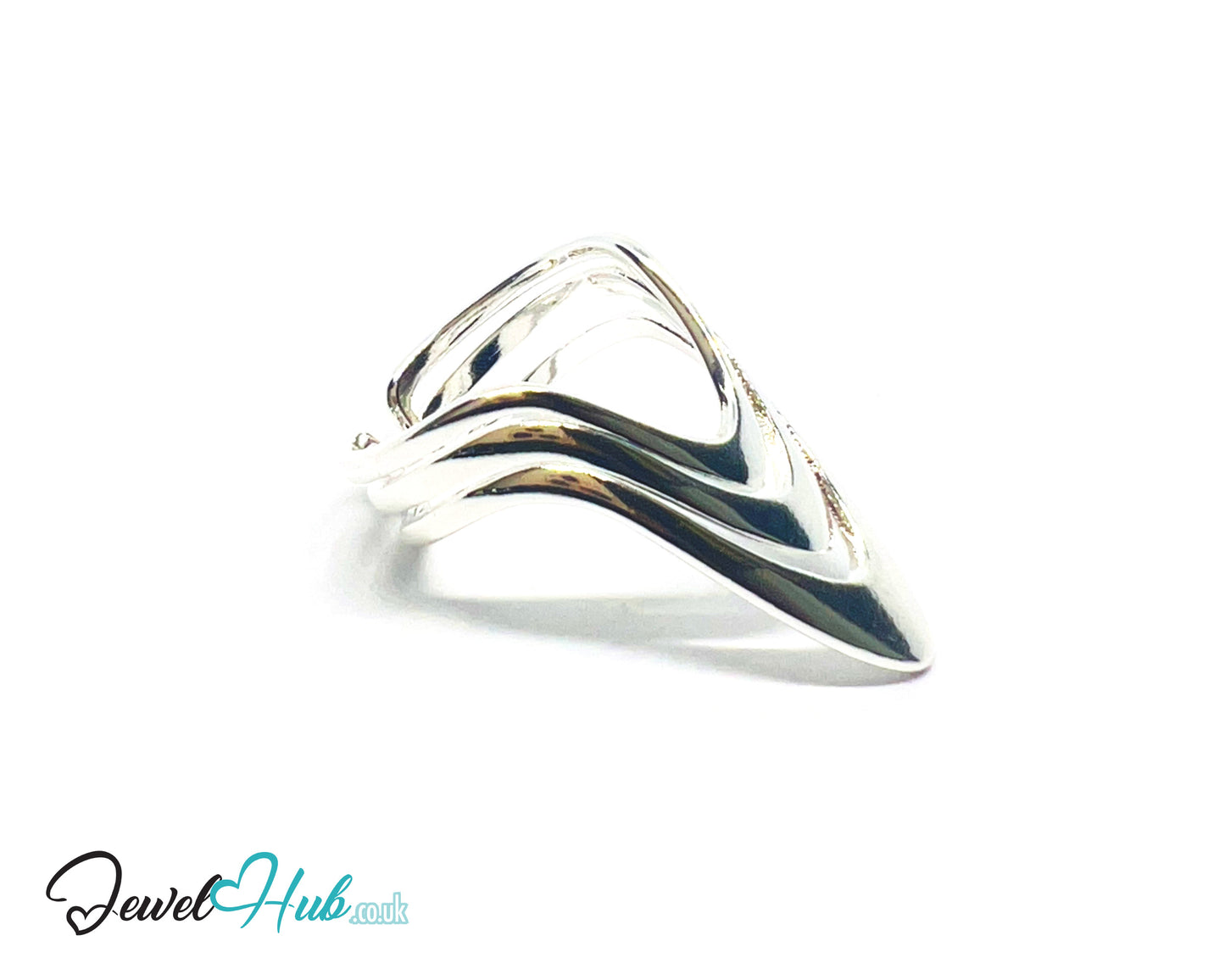 925 Silver Ring (Hallmarked) Layered Point · UK K-L-M · US 5.5–6.5 · 2.94g