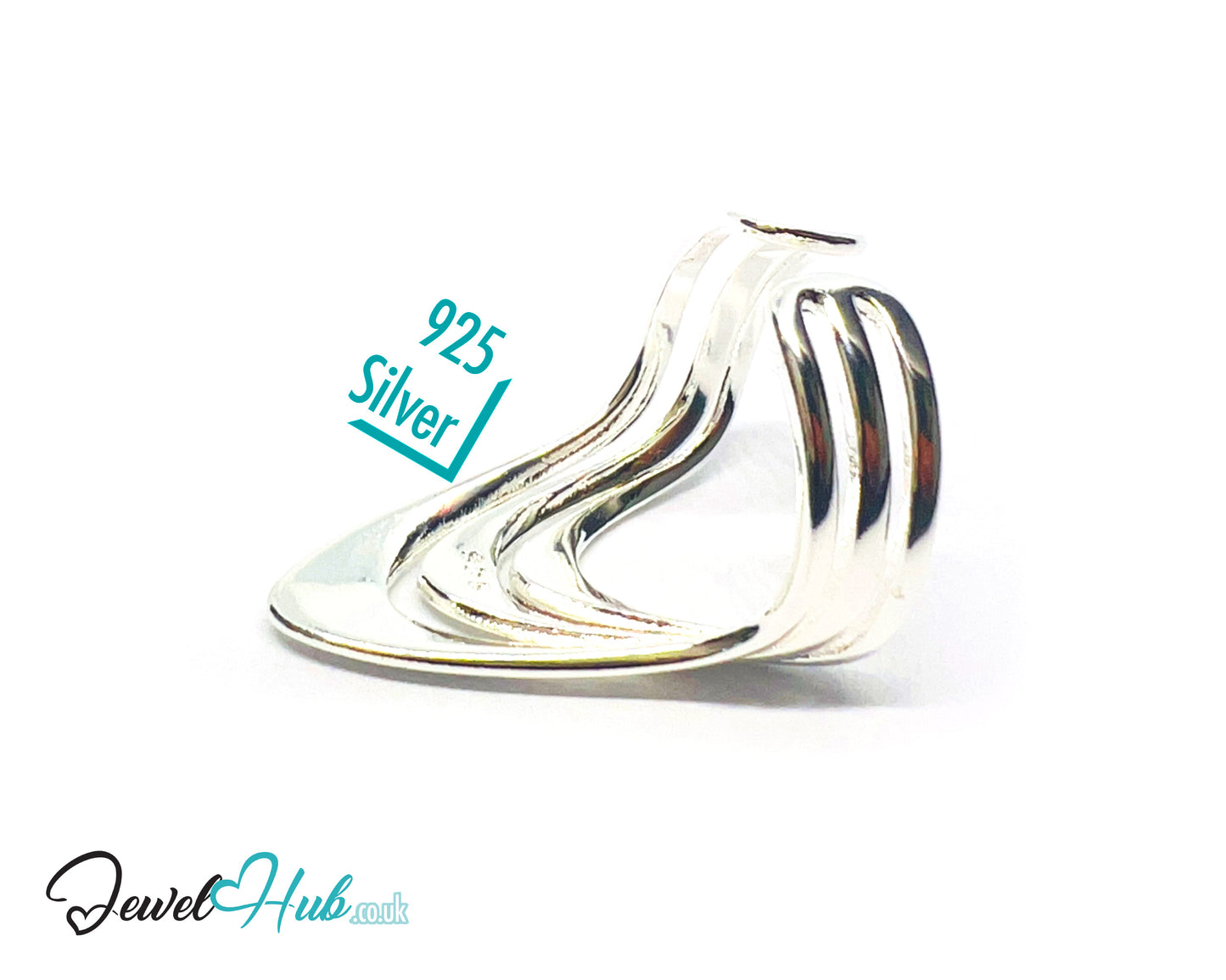 925 Silver Ring (Hallmarked) Layered Point · UK K-L-M · US 5.5–6.5 · 2.94g