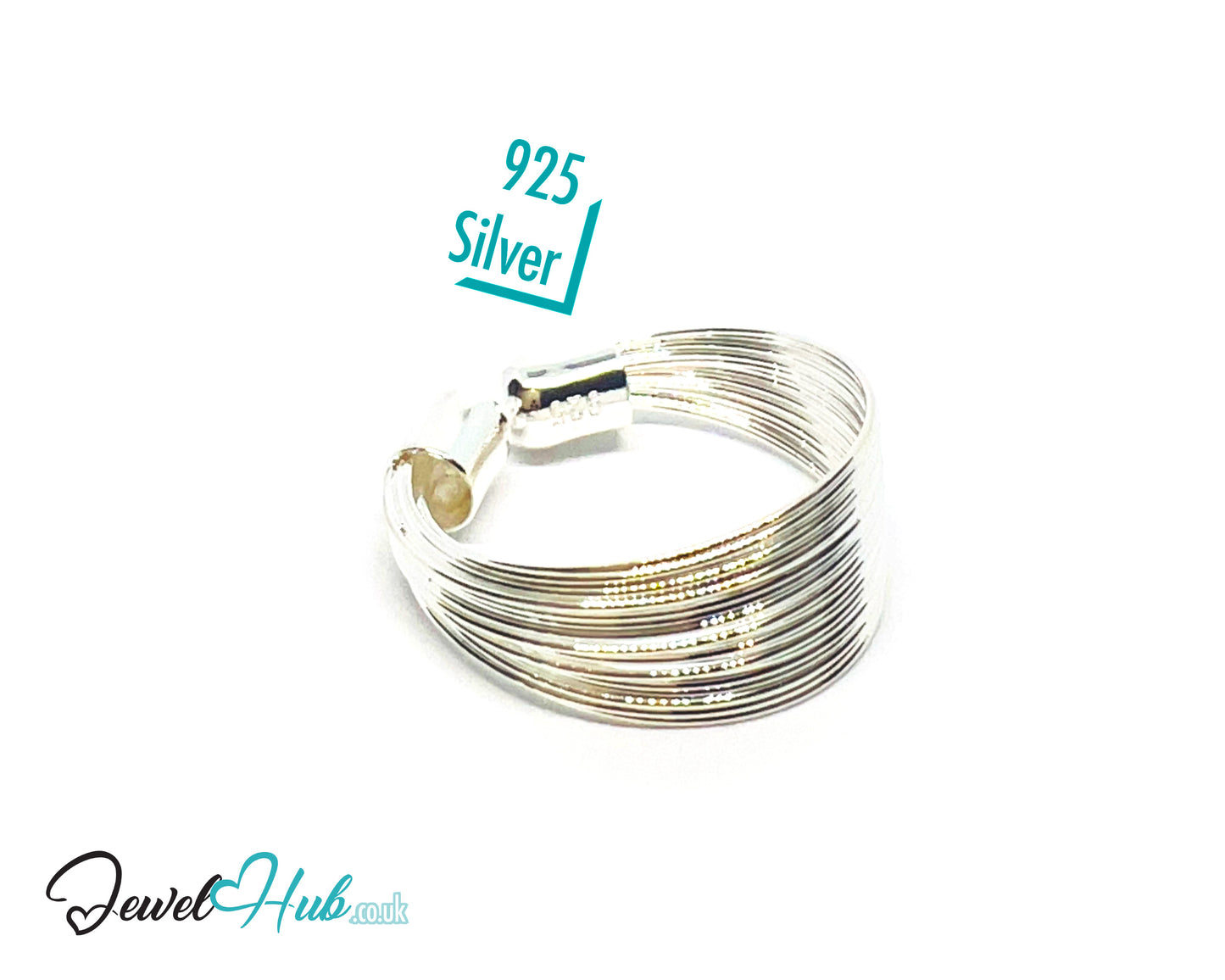 925 Silver Ring (Hallmarked) Wire Coil · UK M-N-O · US 6.5–8 · 2.0g