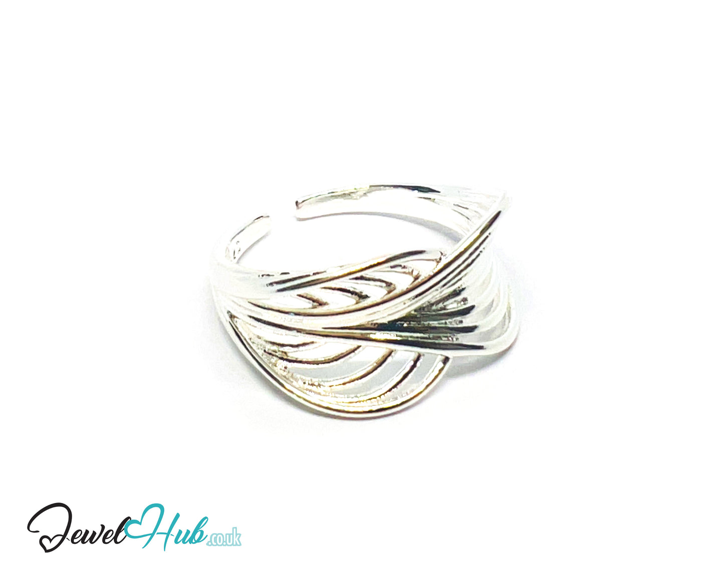 925 Silver Ring (Hallmarked) Interloop Band · UK O-P-Q · US 7.5–8.5 · 2.50g