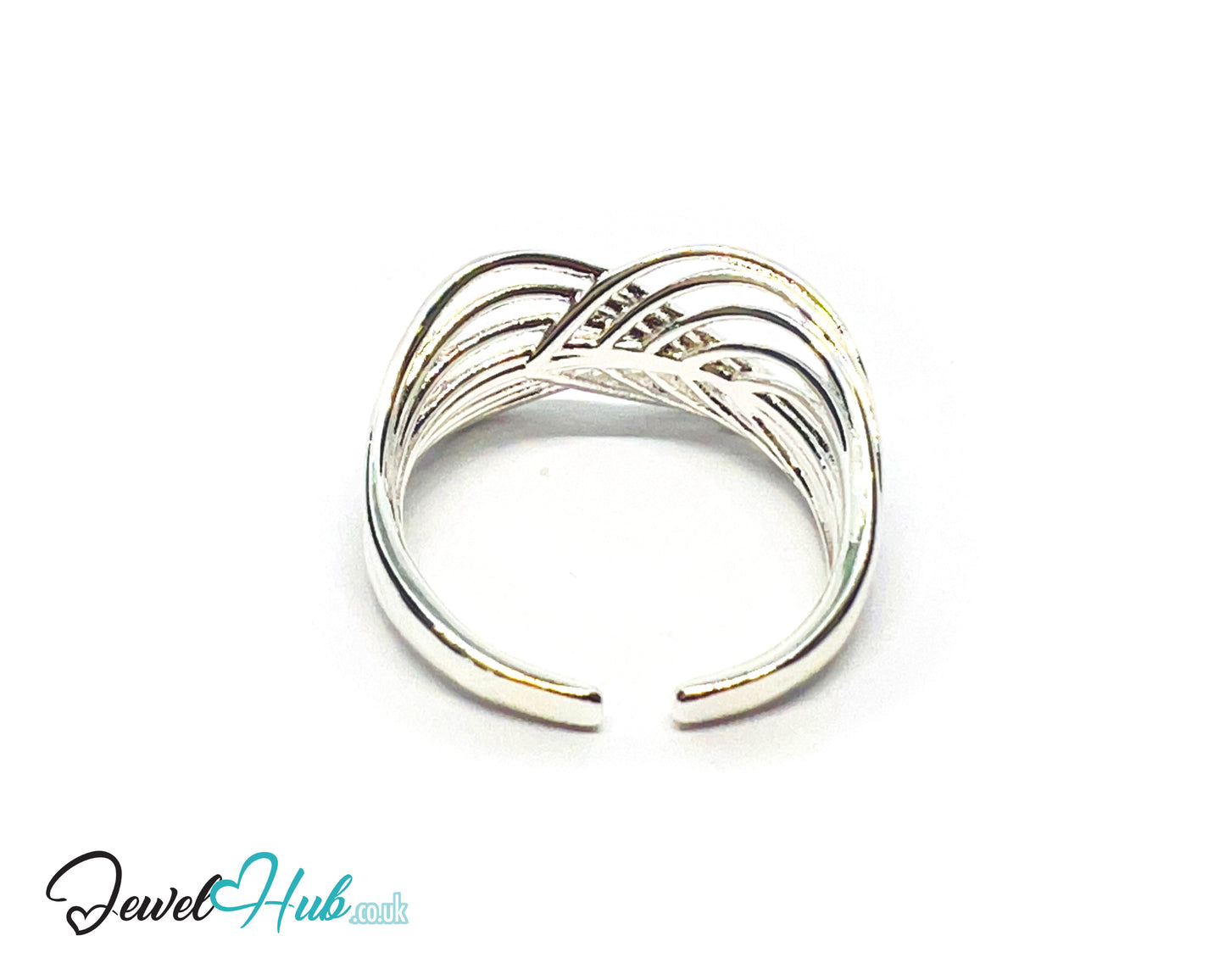 925 Silver Ring (Hallmarked) Interloop Band · UK O-P-Q · US 7.5–8.5 · 2.50g