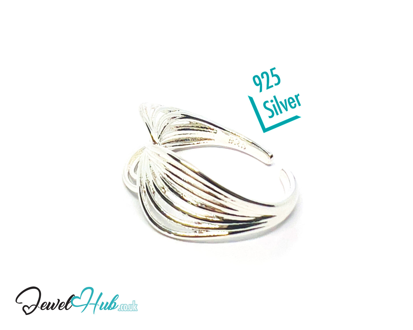 925 Silver Ring (Hallmarked) Interloop Band · UK O-P-Q · US 7.5–8.5 · 2.50g