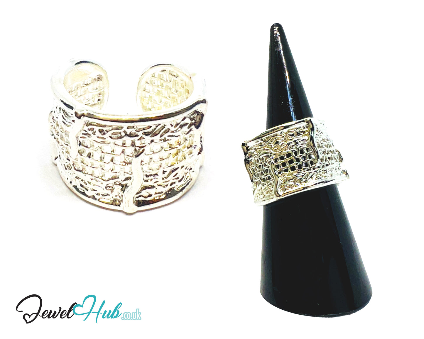 925 Silver Ring (Hallmarked) Woven Crest · UK O-P-Q · US 7.5–8.5 · 6.04g