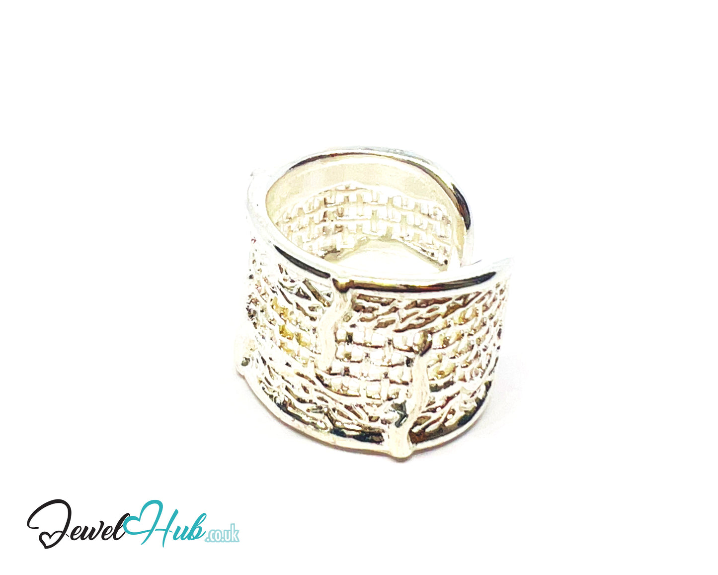 925 Silver Ring (Hallmarked) Woven Crest · UK O-P-Q · US 7.5–8.5 · 6.04g