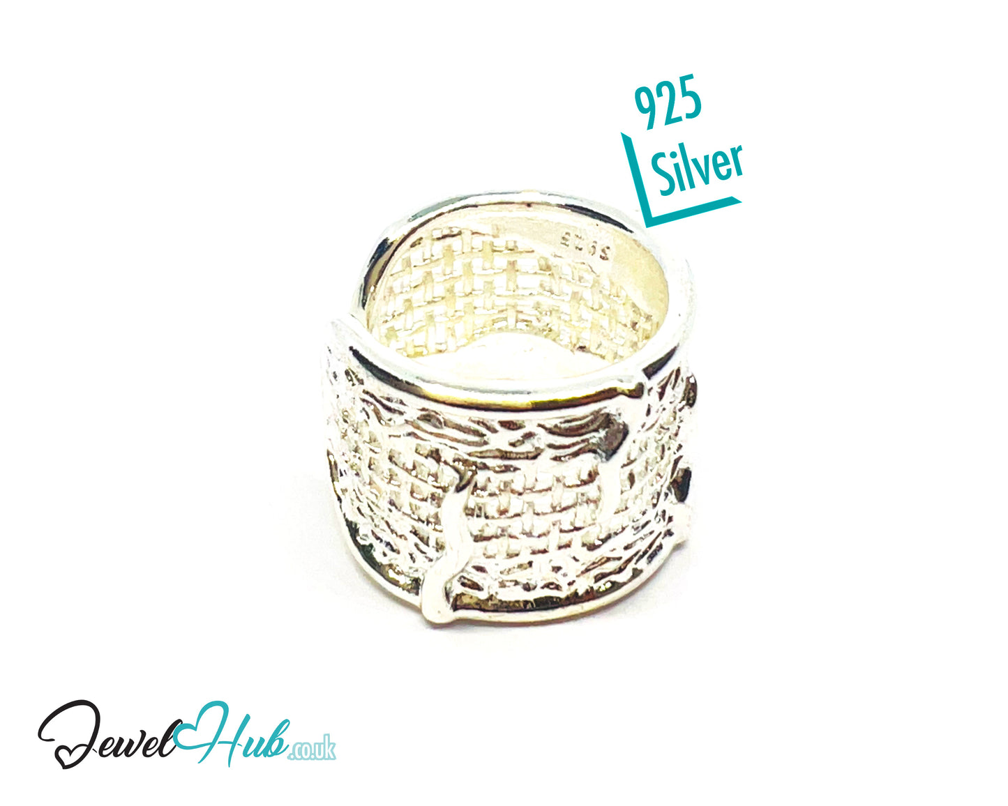 925 Silver Ring (Hallmarked) Woven Crest · UK O-P-Q · US 7.5–8.5 · 6.04g