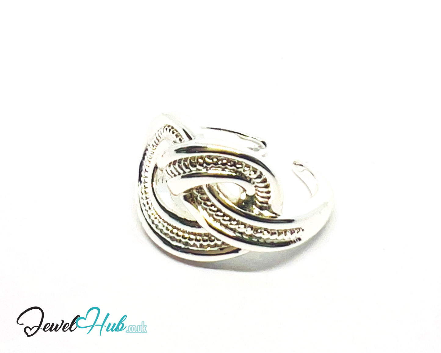 925 Silver Ring (Hallmarked) Textured Knot · UK L-M-N · US 6–7.5 · 6.6g