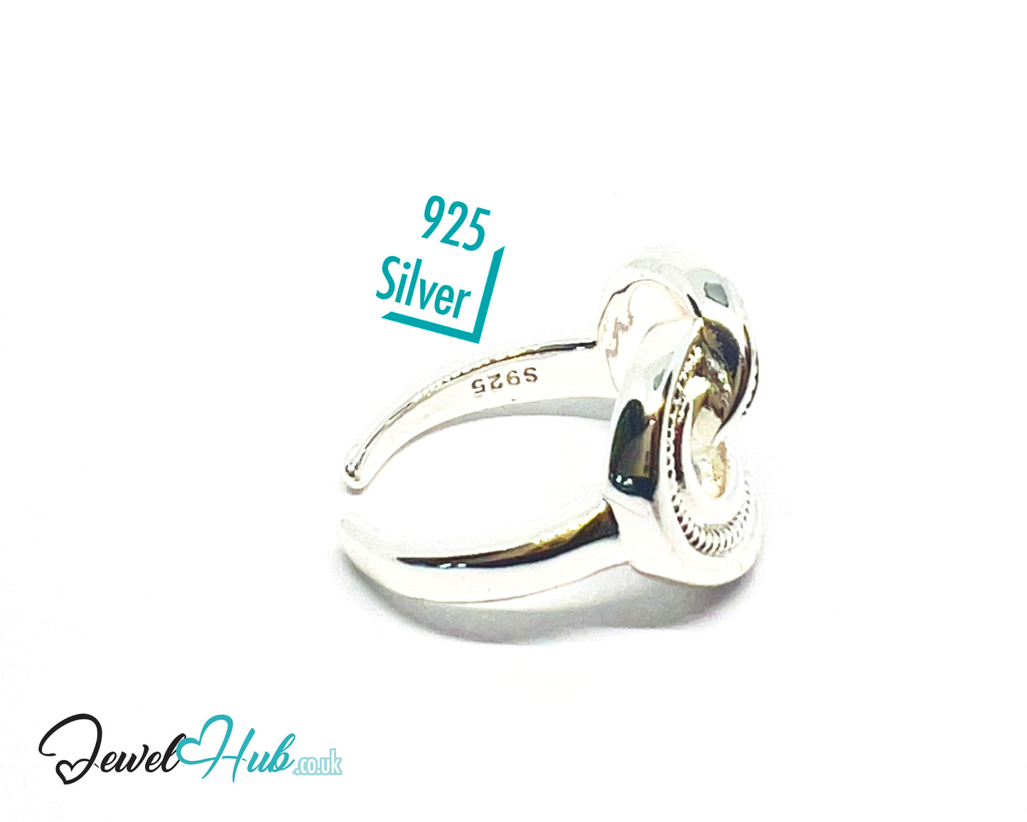 925 Silver Ring (Hallmarked) Textured Knot · UK L-M-N · US 6–7.5 · 6.6g