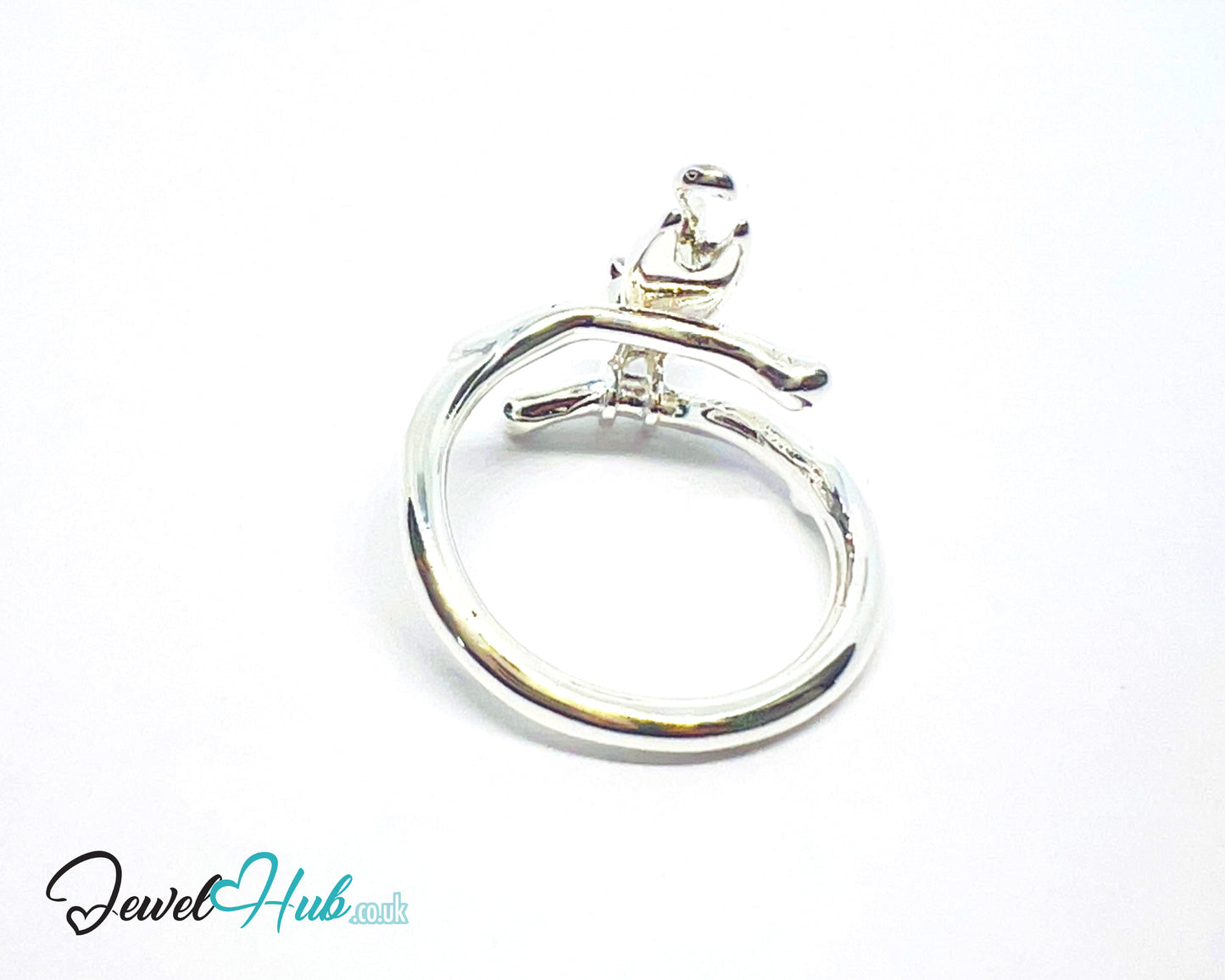 925 Silver Ring (Hallmarked) Cat Motif · UK M-N-O · US 6.5–8 · 3.81g