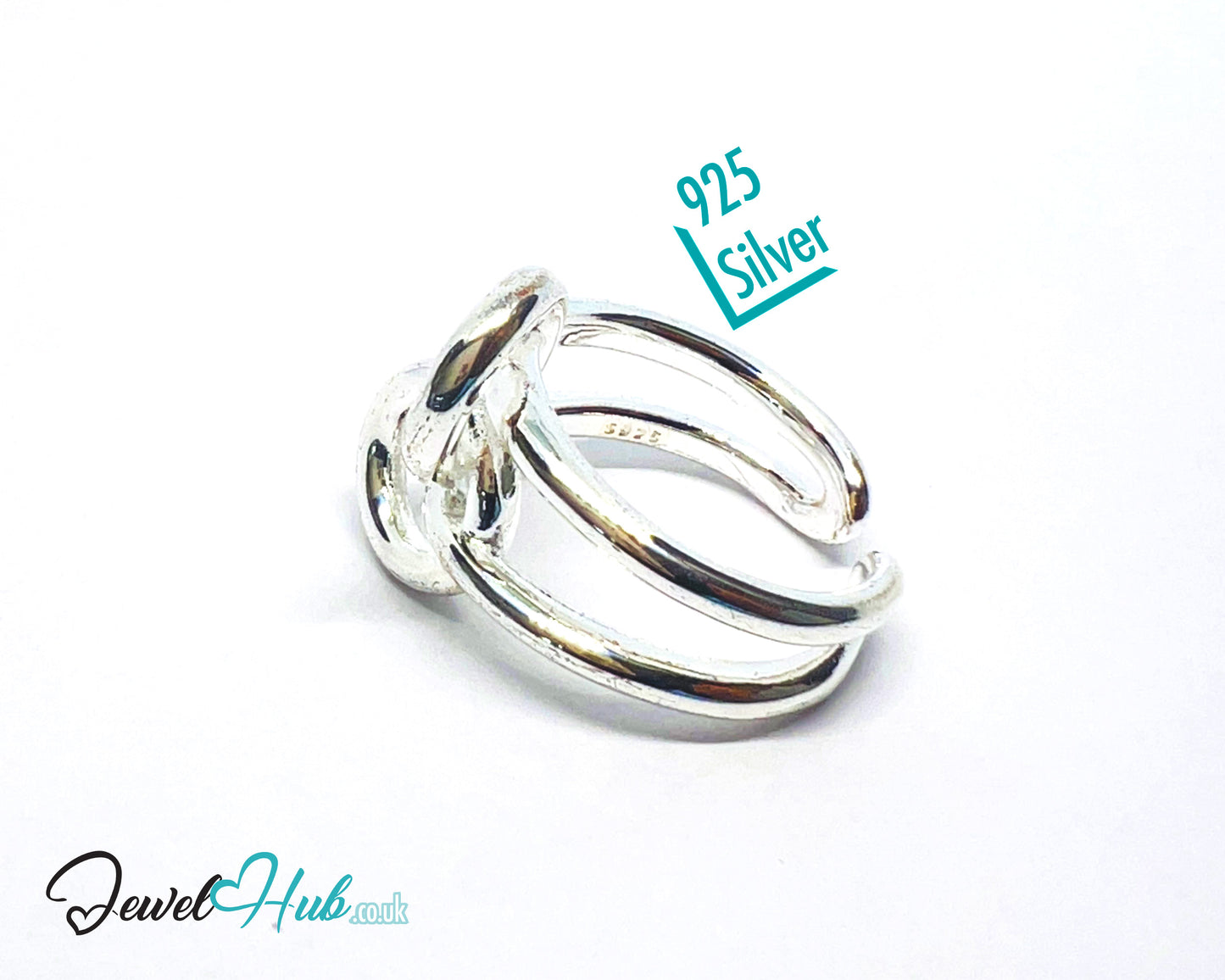 925 Silver Ring (Hallmarked) Sculptural Knot · UK M-N-O · US 6.5–8 · 6.78g