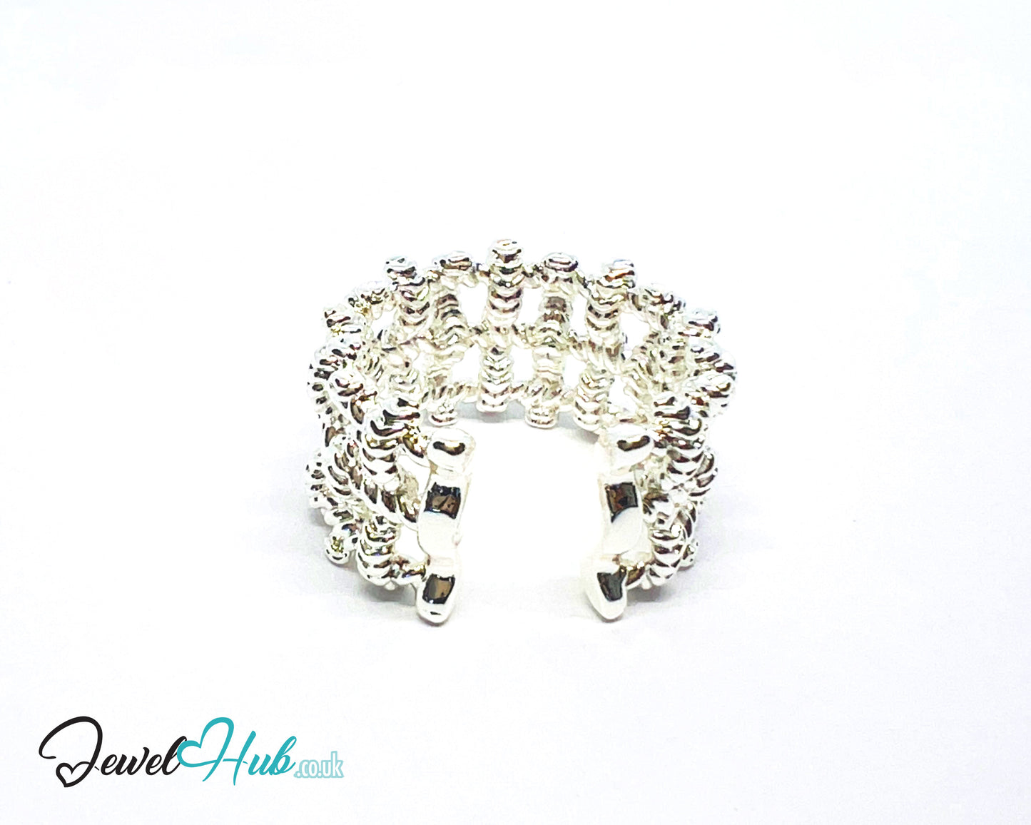 925 Silver Ring (Hallmarked) Woven Link · UK N-O-P · US 7–8.5 · 9.41g