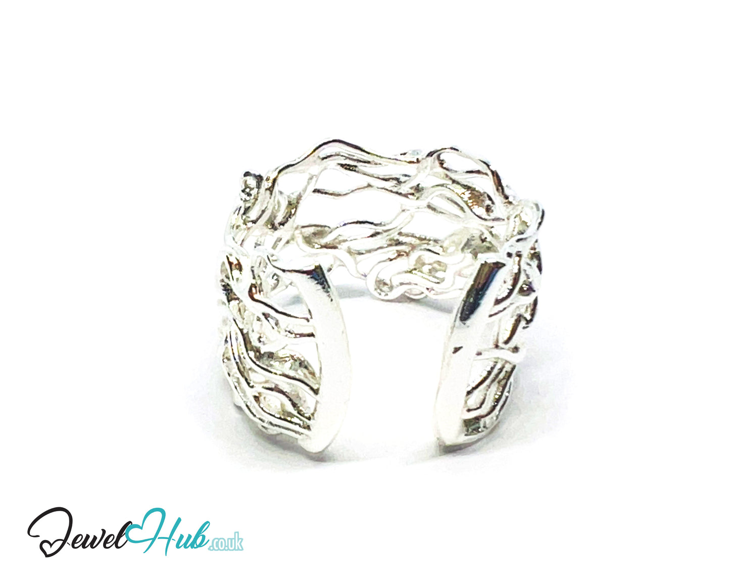 925 Silver Ring (Hallmarked) Vine Weave · UK N-O-P · US 7–8.5 · 3.43g