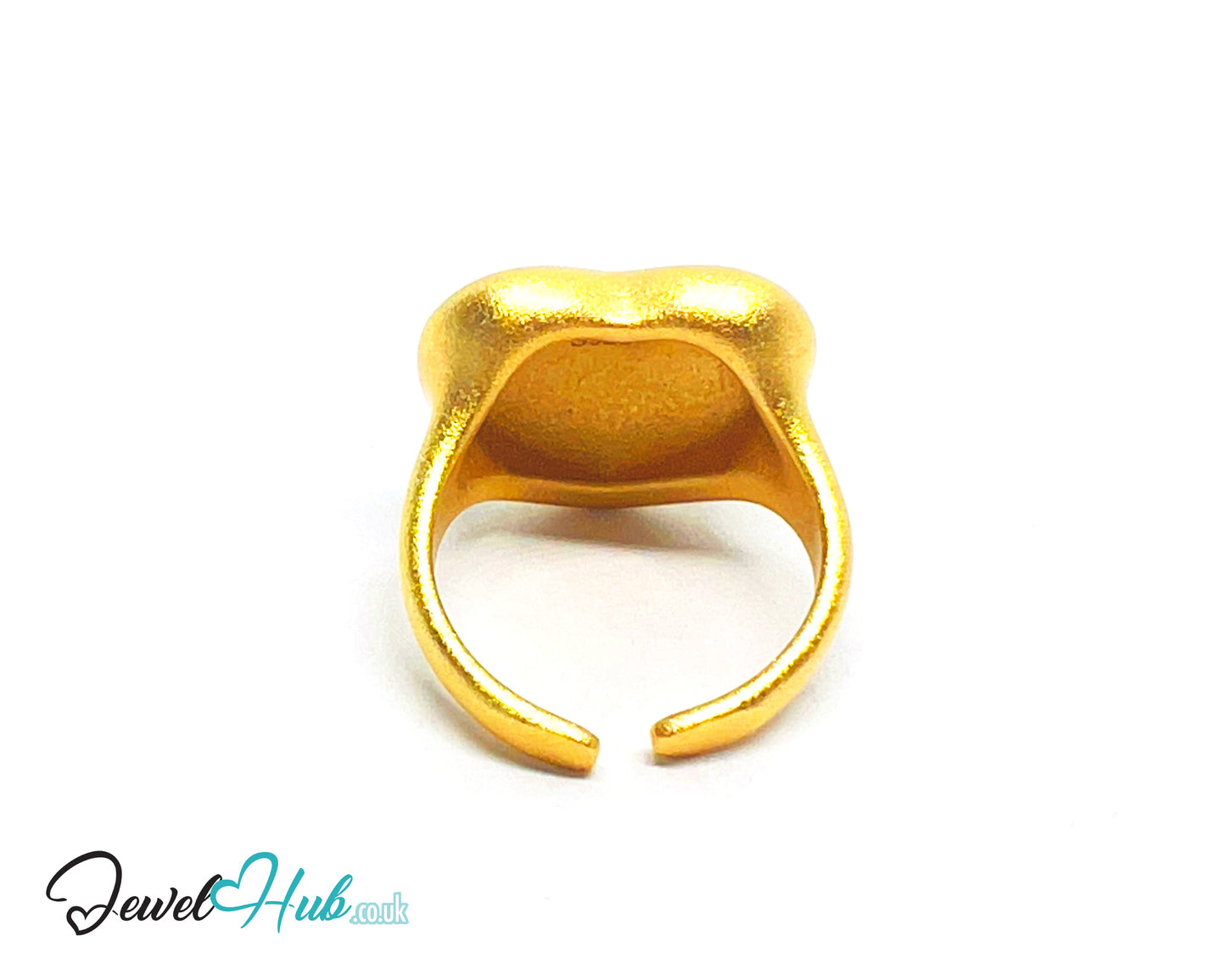 925 Silver Ring (Hallmarked) Gold-Tone Matte Heart · UK L-M-N · US 6–7.5 · 7.48g