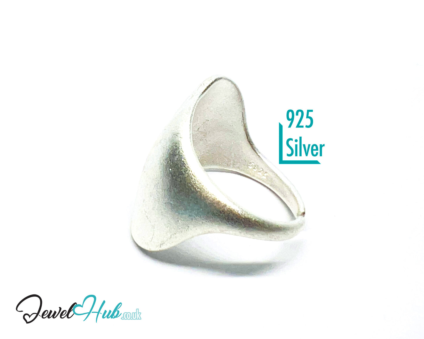 925 Silver Ring (Hallmarked) Matte Asymmetrical Band · UK N-O-P · US 7–8.5 · 5.54g
