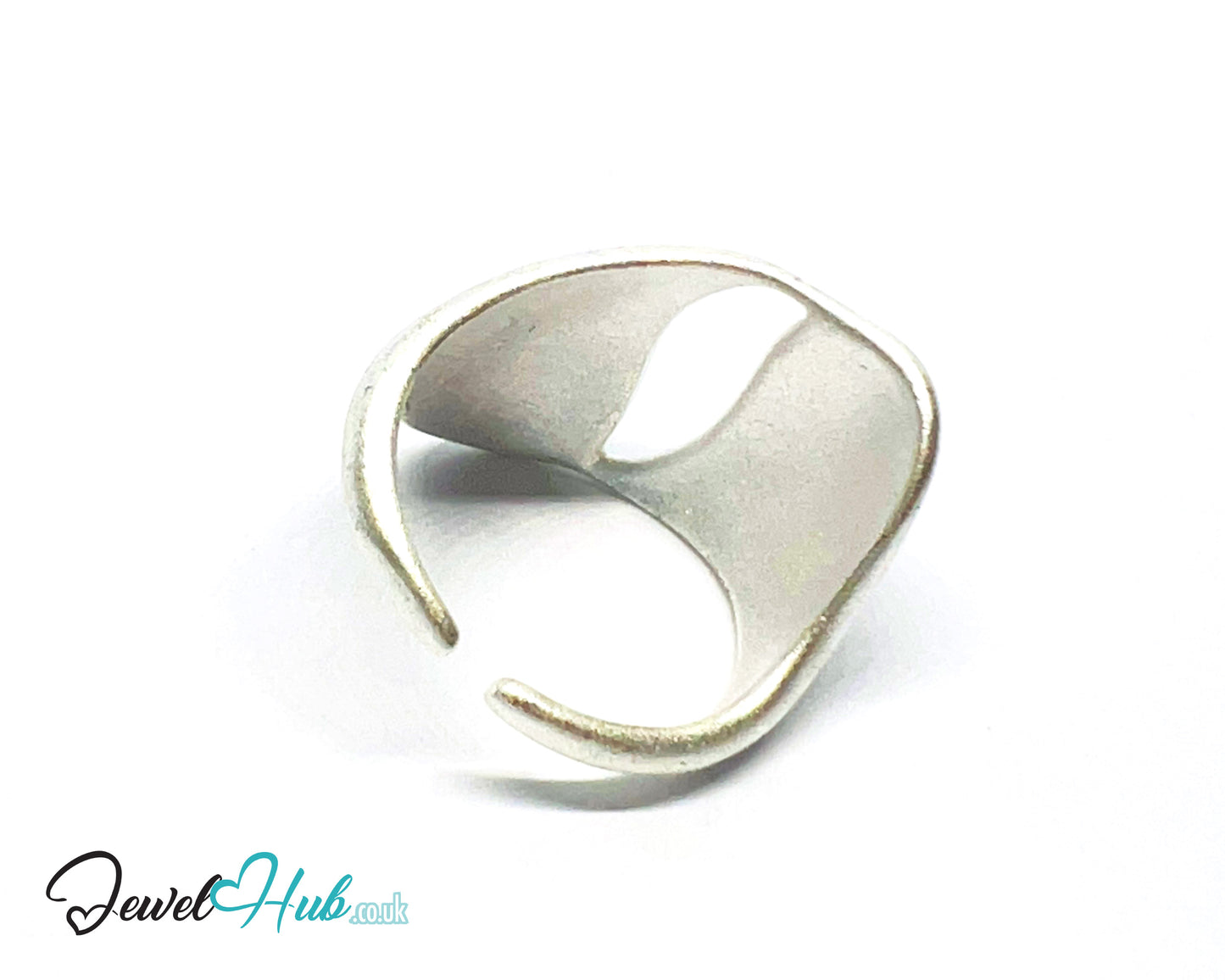 925 Silver Ring (Hallmarked) Matte Asymmetrical Band · UK N-O-P · US 7–8.5 · 5.54g