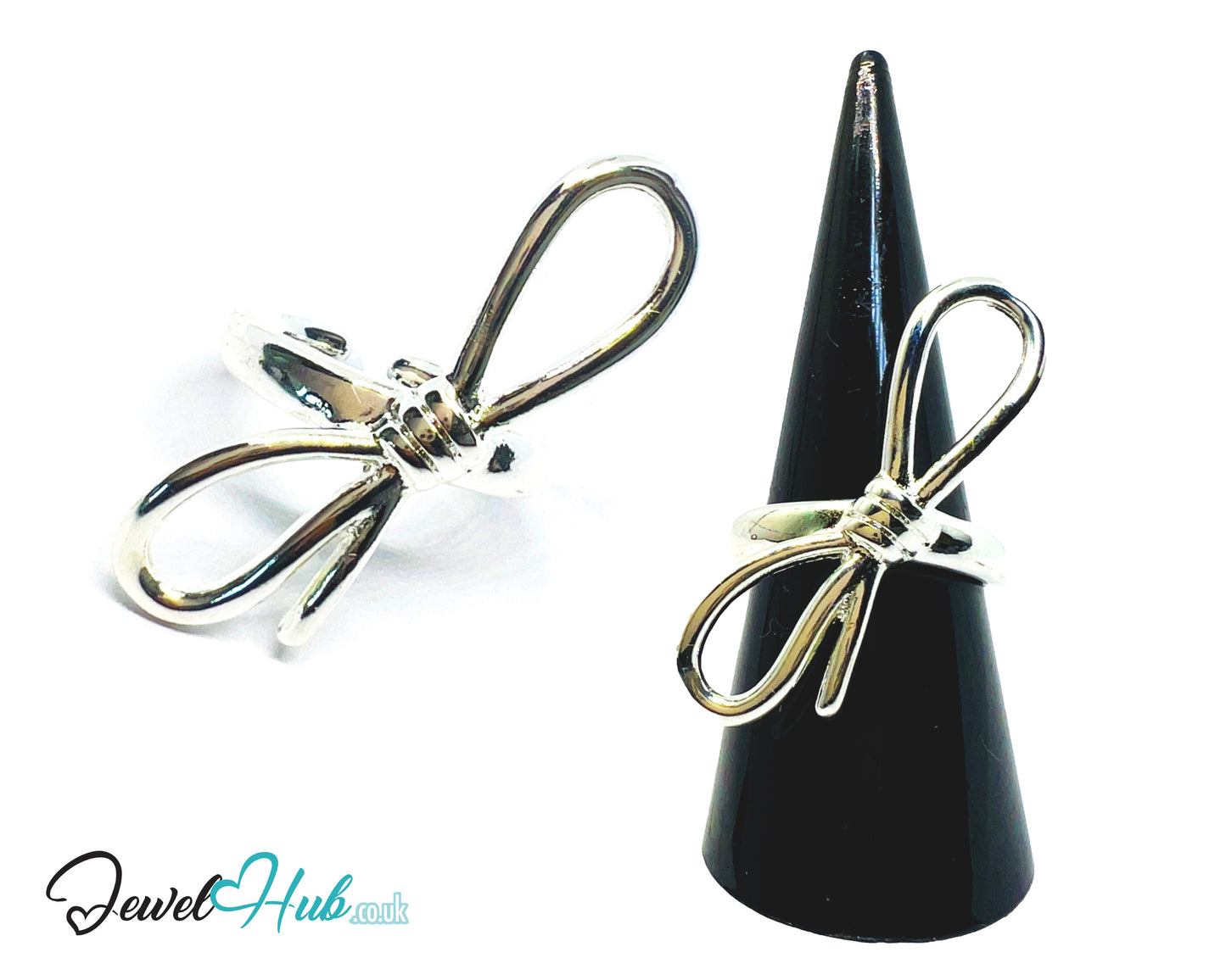 925 Silver Ring (Hallmarked) Sculptural Bow · UK M-N-O · US 6.5–8 · 5.94g