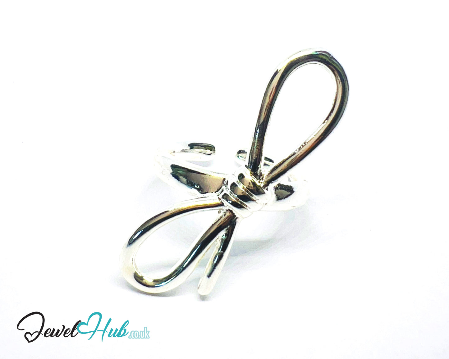 925 Silver Ring (Hallmarked) Sculptural Bow · UK M-N-O · US 6.5–8 · 5.94g