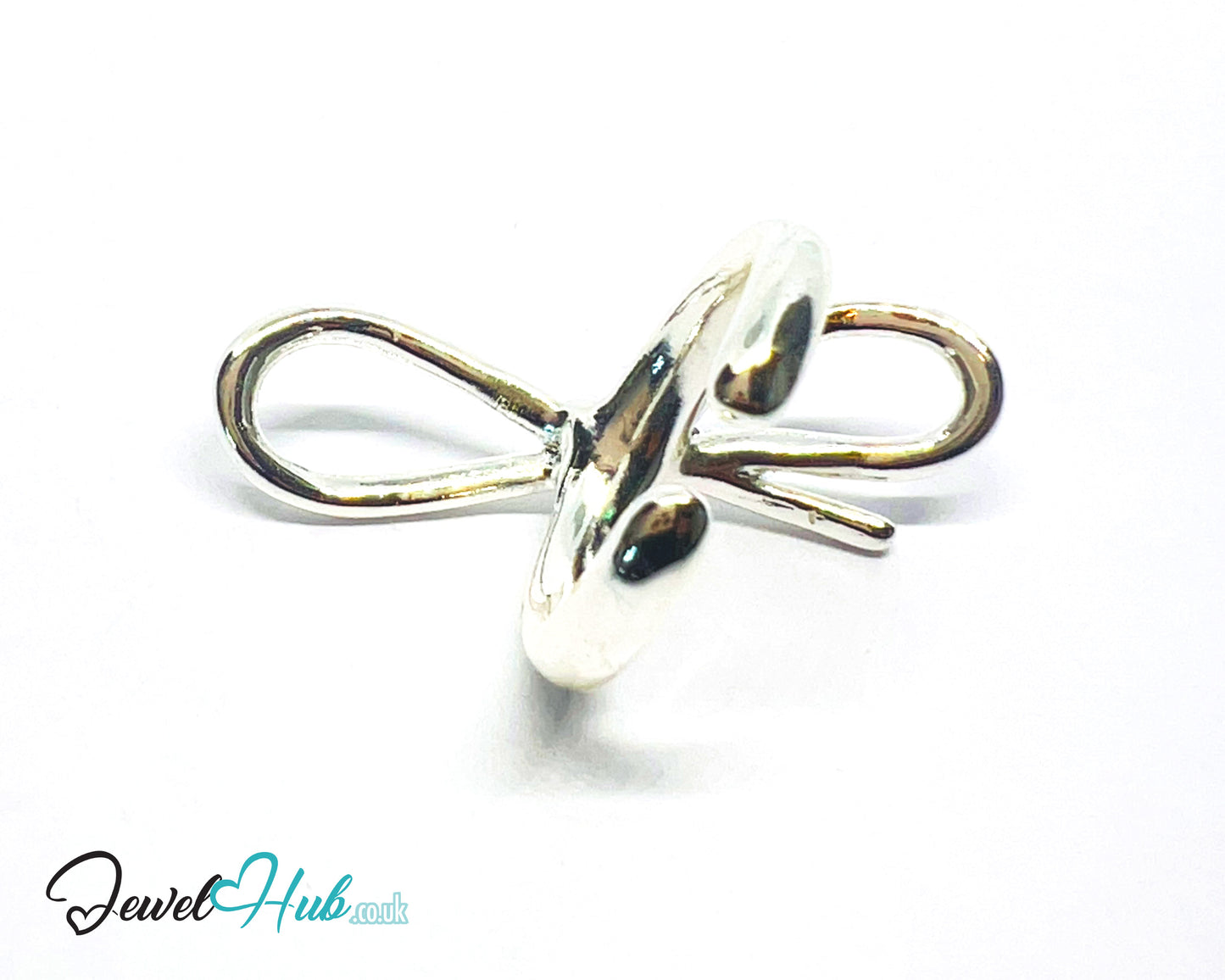 925 Silver Ring (Hallmarked) Sculptural Bow · UK M-N-O · US 6.5–8 · 5.94g