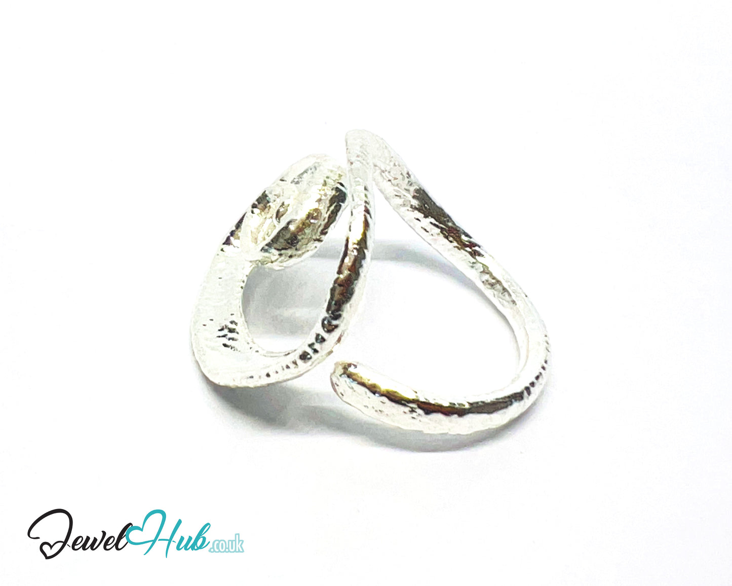925 Silver Spiral Ring · Textured Finish · UK M-N-O · US 6.5–8 · 5.5g · Hallmarked
