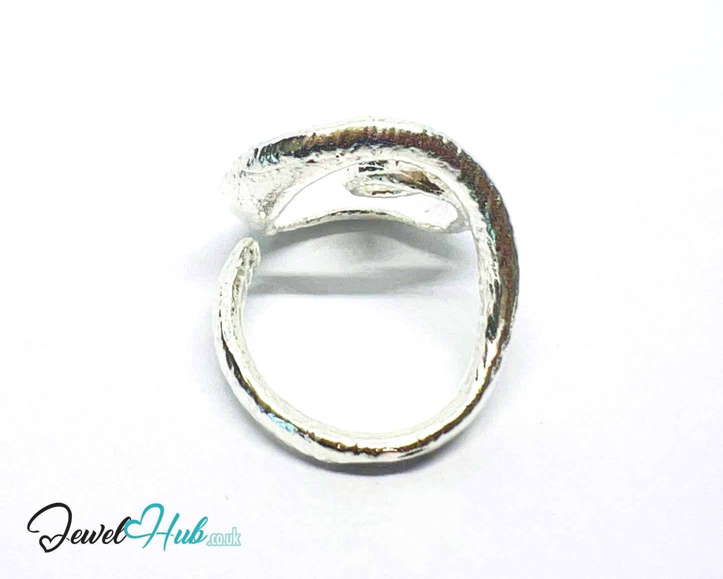 925 Silver Spiral Ring · Textured Finish · UK M-N-O · US 6.5–8 · 5.5g · Hallmarked
