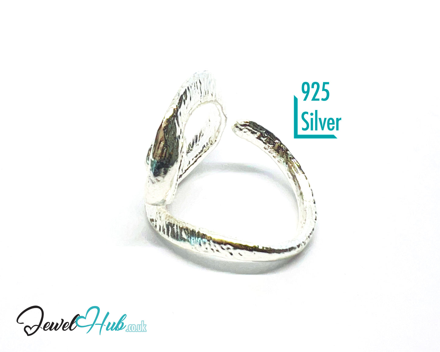 925 Silver Spiral Ring · Textured Finish · UK M-N-O · US 6.5–8 · 5.5g · Hallmarked