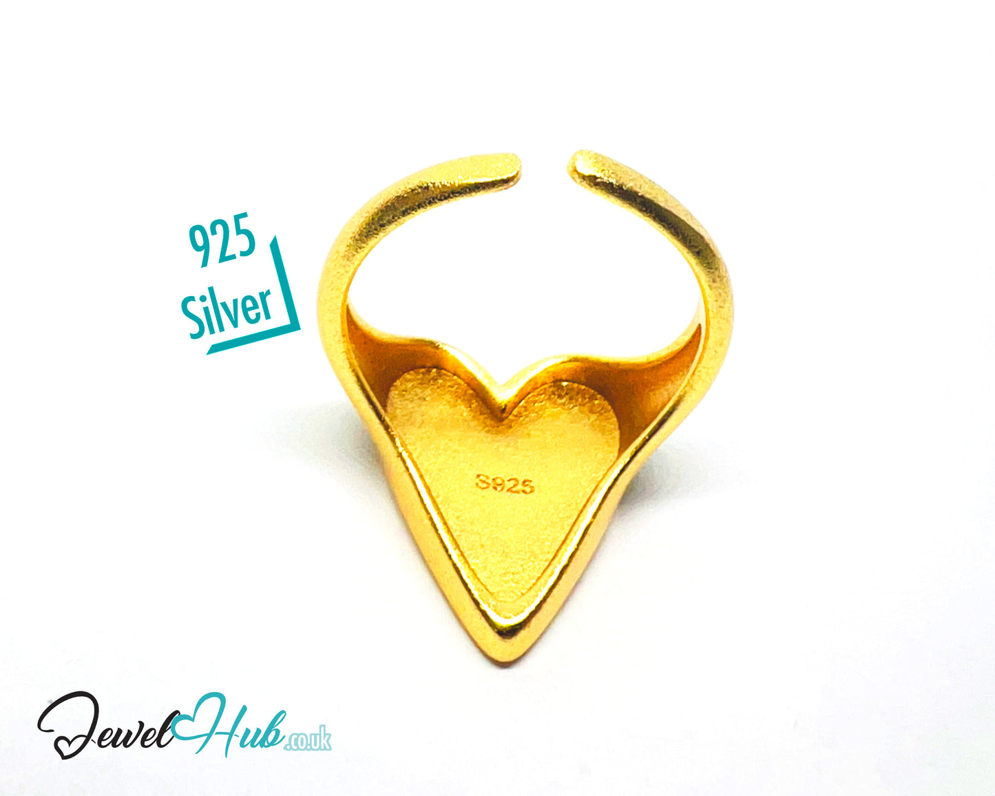 925 Silver Ring · Rose Gold-Plated Heart · Matte Finish · UK L-M-N · US 6–7.5 · 3.58g · Hallmarked