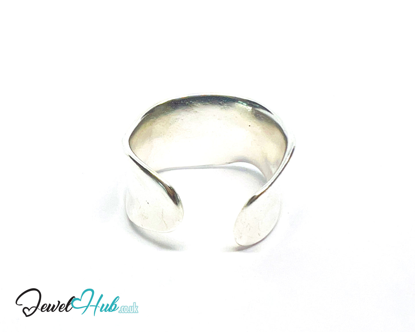 925 Silver Ring · Sculptural Smooth Band · UK M-N-O · US 6.5–8 · 5.5g · Hallmarked