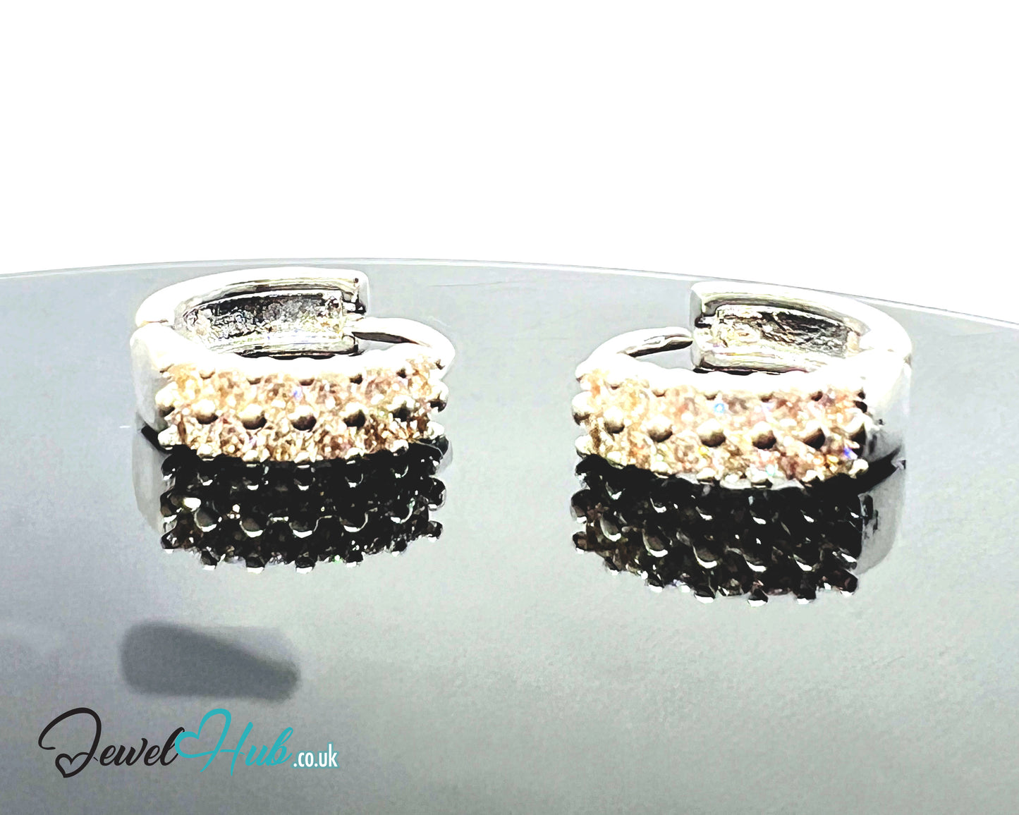 Stellar Stack – 925 Sterling Silver Twin-Row Zirconia Studs (2.51g, x24 Stones)