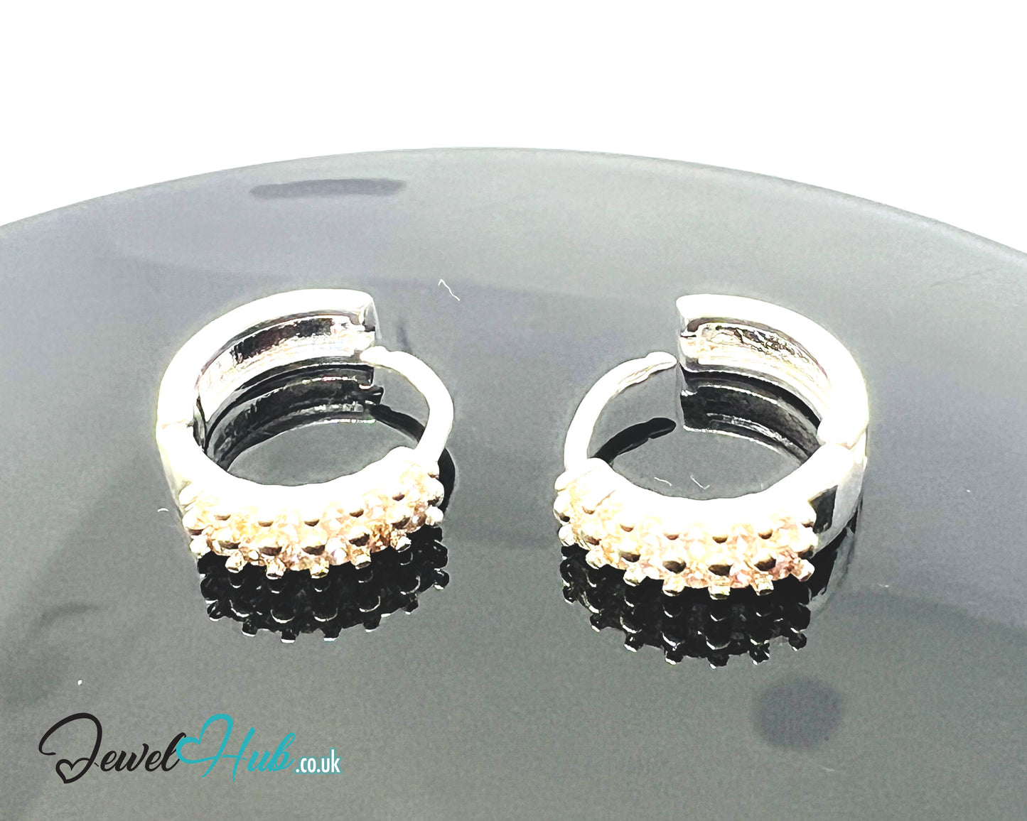 Stellar Stack – 925 Sterling Silver Twin-Row Zirconia Studs (2.51g, x24 Stones)